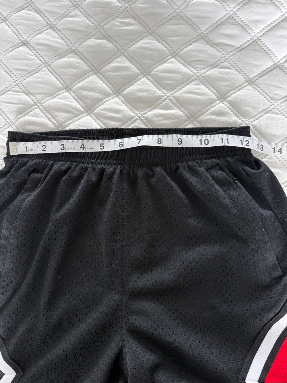 AirJordan Black Red Basketball Shorts with White Trim - Picture 5 of 6